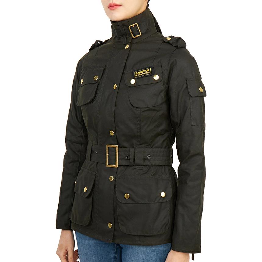 Details for (W) BARBOUR 黑色固体蜡质长袖翻领外套 LWX0003OL92