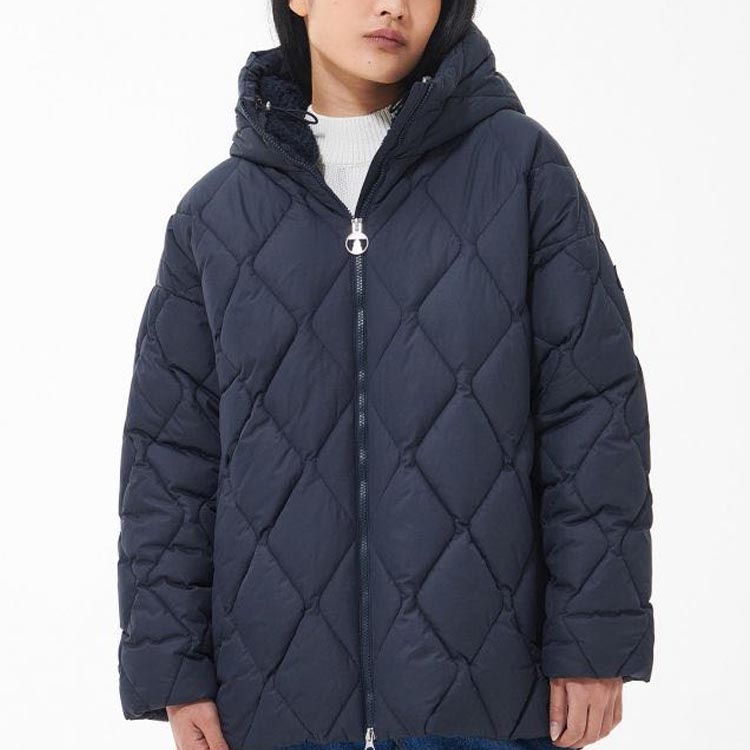 Shop (W) 巴博尔海军蓝连帽菱格夹克 LQU1649NY71