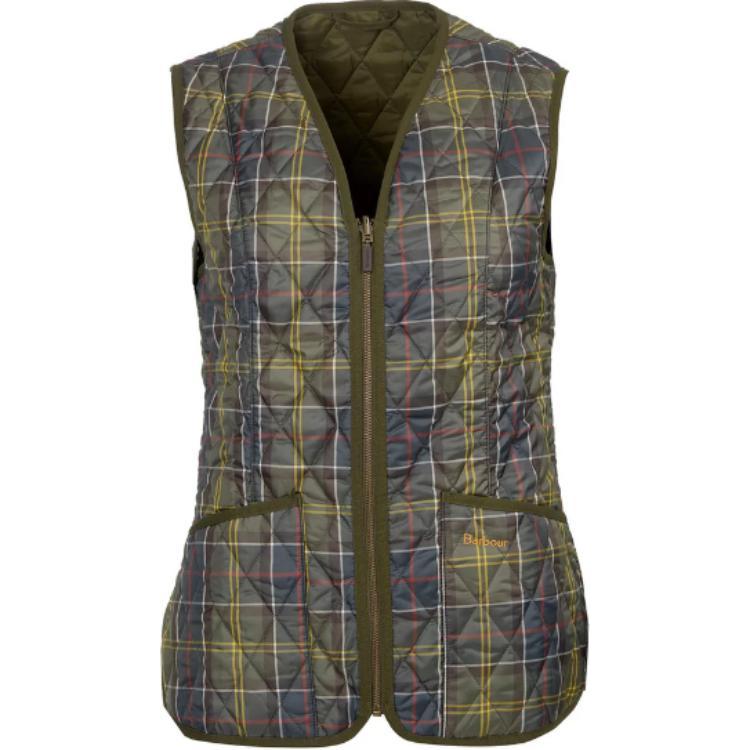 (Women) Barbour  Slim Fit Plaid V-Neck Zip Sleeveless Vest Multicolor LLI0004TN11