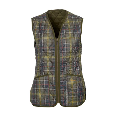(Women) Barbour Slim Fit Plaid V-Neck Zip Sleeveless Vest Multicolor LLI0004TN11