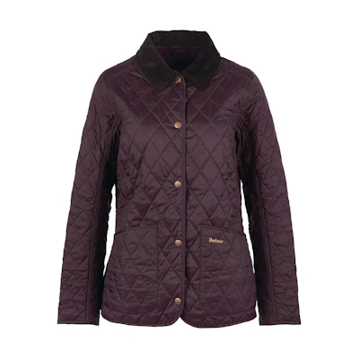(Women) Barbour Solid Color Casual Long Sleeve Jacket Purple. LQU0475RE96