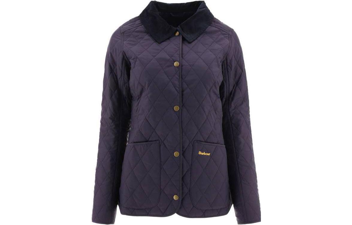 (Women) Barbour  Solid Quilted Single-Breasted Jacket Navy Blue LQU0475NY91