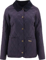 (Women) Barbour Solid Quilted Single-Breasted Jacket Navy Blue LQU0475NY91 (Women) Barbour Solid Quilted Single-Breasted Jacket Navy Blue LQU0475NY91