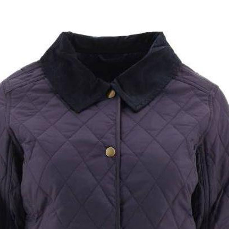 Sizing (W) Barbour 海军蓝单排扣菱格外套 LQU0475NY91