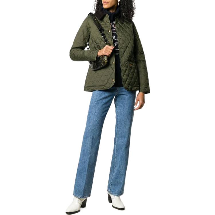 Lookbook (W) 巴伯尔Annandale经典款修身版型菱格外套橄榄绿夹克 LQU0475LQUOL91