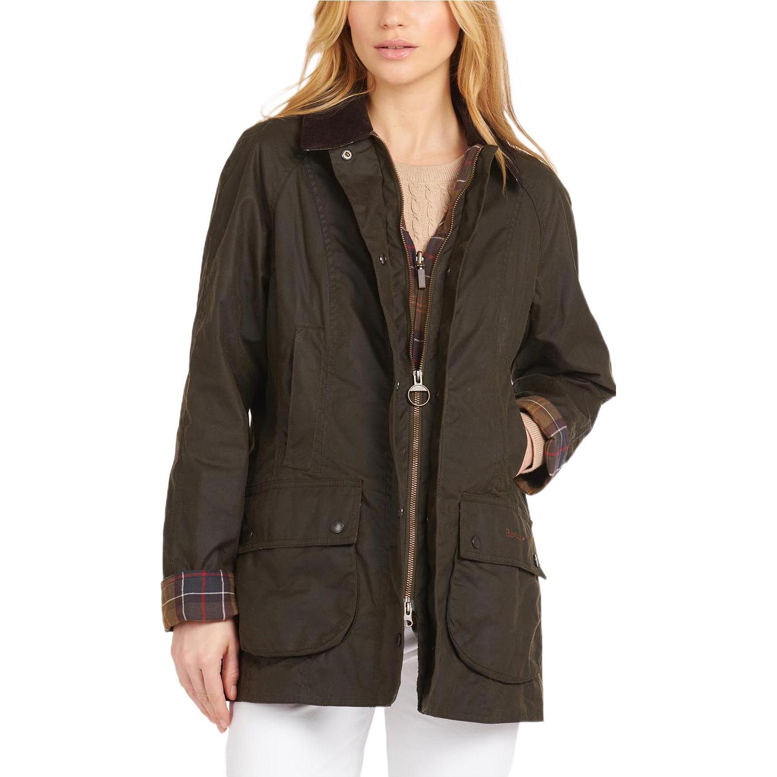 Purchase (W) 巴伯尔 Beadnell 橄榄绿色女士长袖经典款蜡涂夹克 LWX0668OL71