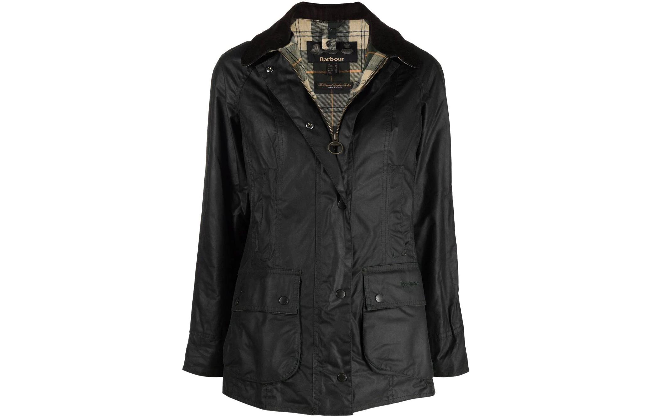 (Women) BARBOUR Beadnell Sage Green Waxed Jacket  Long Sleeve Outerwear. LWX0667SG91