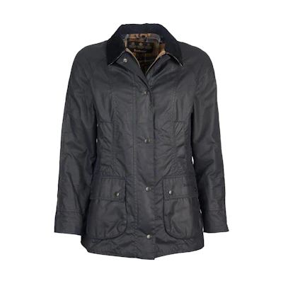 (Women) BARBOUR Beadnell Waxed Jacket Navy Blue Long Sleeve LWX0667NY91