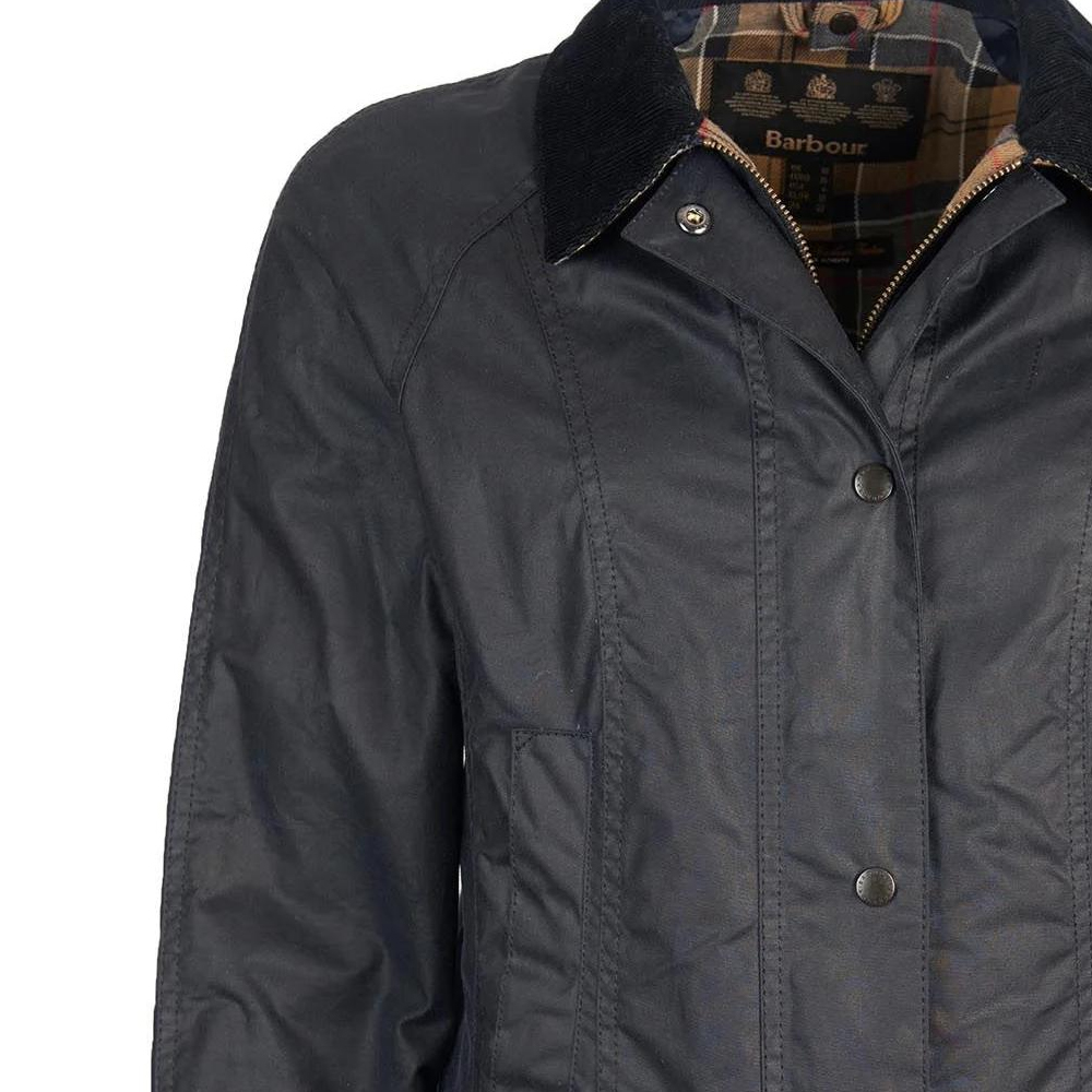 Details for (W) BARBOUR Beadnell Waxed Jacket Biru Navy Lengan Panjang LWX0667NY91