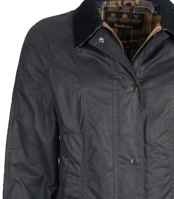 (W) BARBOUR Beadnell Waxed Jacket Biru Navy Lengan Panjang LWX0667NY91 Details for (W) BARBOUR Beadnell Waxed Jacket Biru Navy Lengan Panjang LWX0667NY91