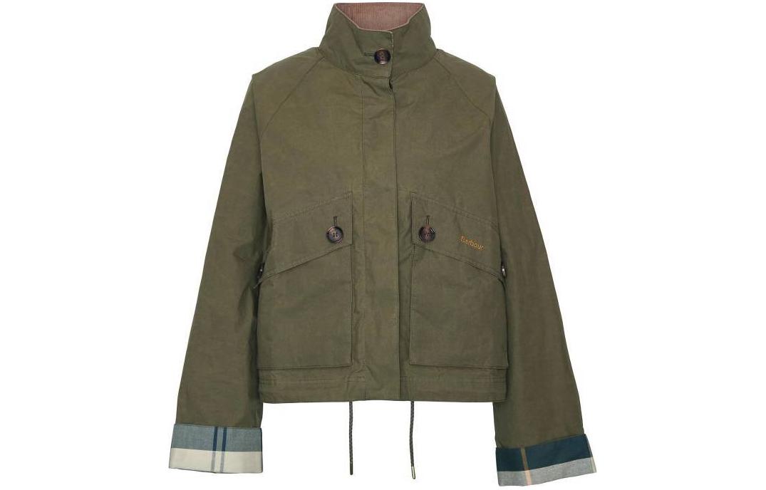 Order (W) BARBOUR Crowdon Jaket Anti Air Hijau Lengan Panjang Outerwear LSP0152GN31