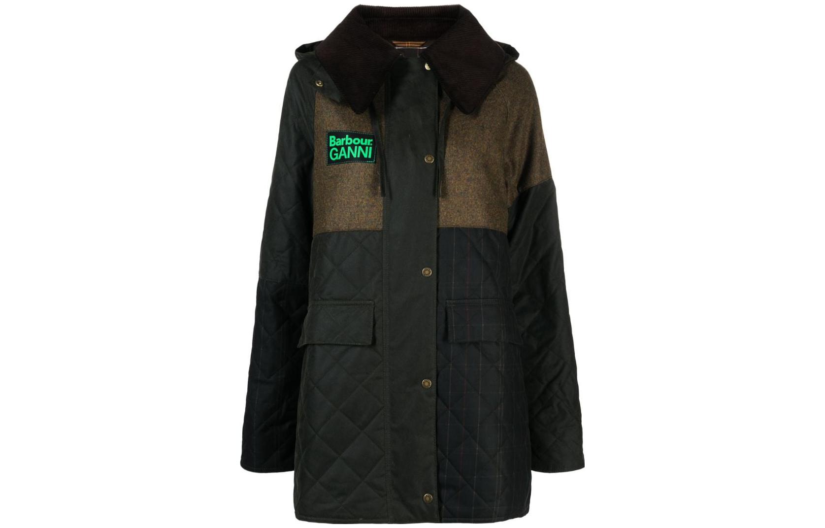 Order (W) BARBOUR FW23 Jaket Kasual Olive Green Logo Patch LWX1385