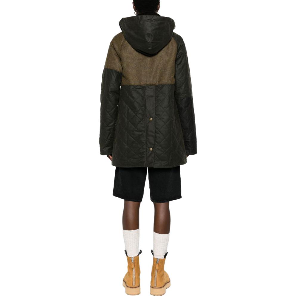 Shop (W) BARBOUR FW23 Jaket Kasual Olive Green Logo Patch LWX1385