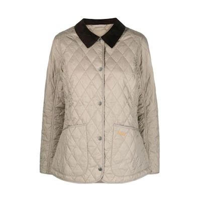 (Women) Barbour FW23 Beige Quilted Single-Breasted Collar Jacket LQU0475BE53