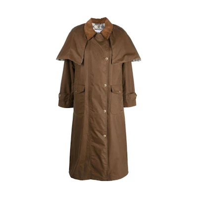 (Women) BARBOUR SS23 Brown Mid-Length Solid Long Sleeve Coat LWX1277LWXTA51