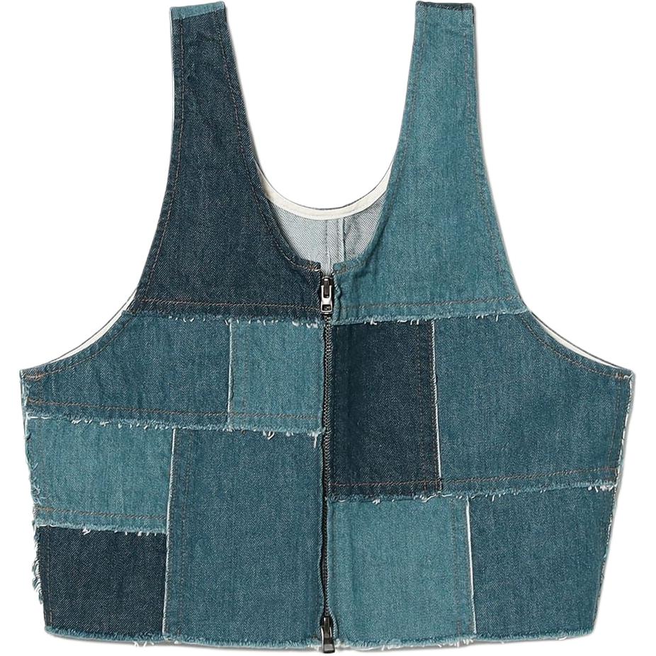 (Women) Beams Colorblock Zip-Up Sleeveless Tank Top 13-06-0256-791