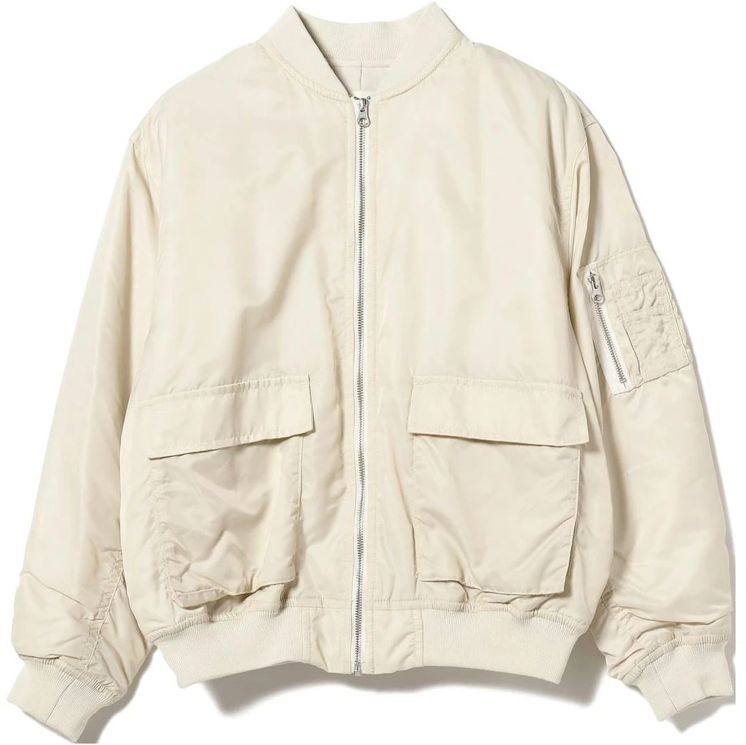 women-beams-ribbed-zip-up-baseball-jacket-cream-white-6118026397005
