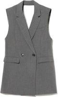 (Women) Beams Striped Double-Breasted Lapel Vest 61-06-0211-111 (Women) Beams Striped Double-Breasted Lapel Vest 61-06-0211-111