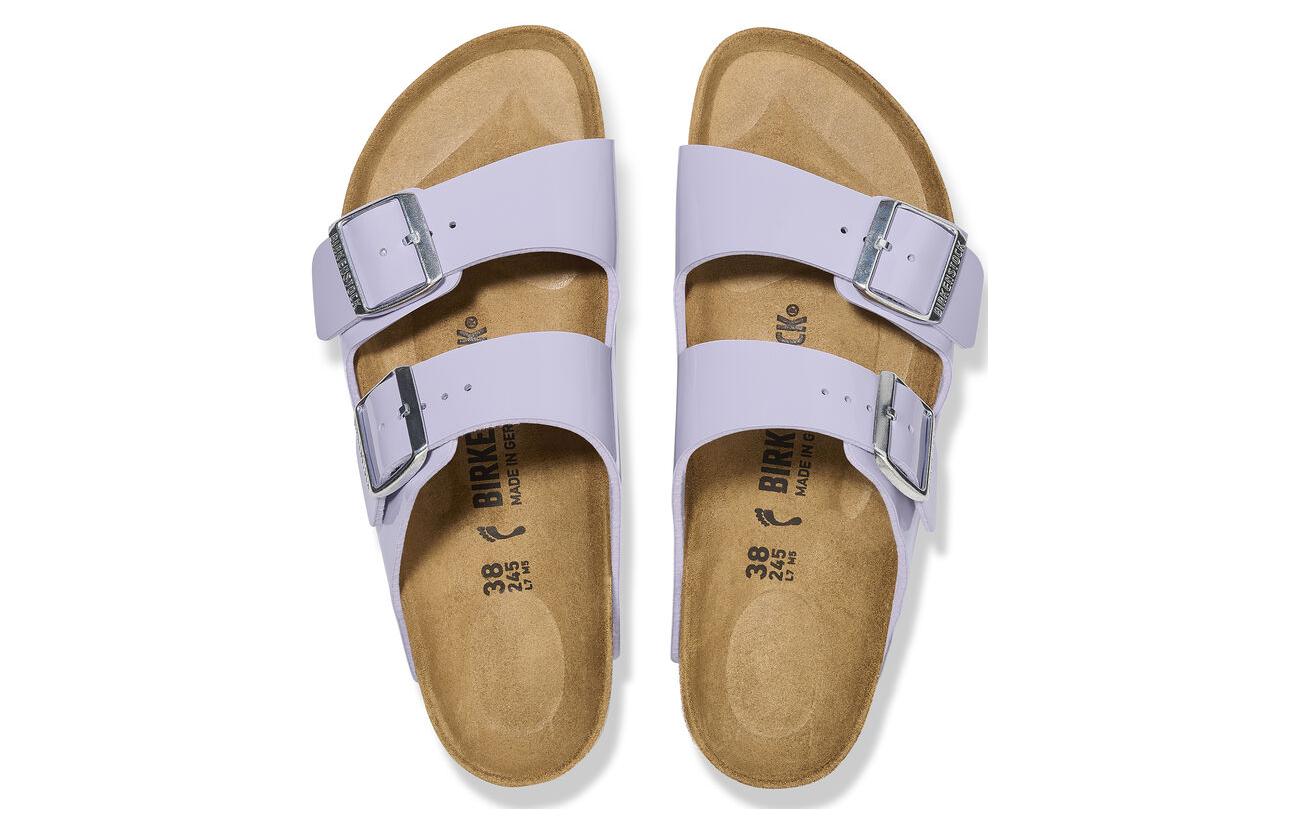 Shop Birkenstock 合成皮 適舒圓頭 通勤百搭 增高厚底 一字拖鞋 女款 霧紫 常規版