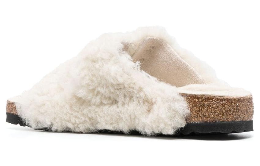 (W) Birkenstock 'Shearling CMFT Warmth Thick Sole Fashion Sandal Beige' 圖 3