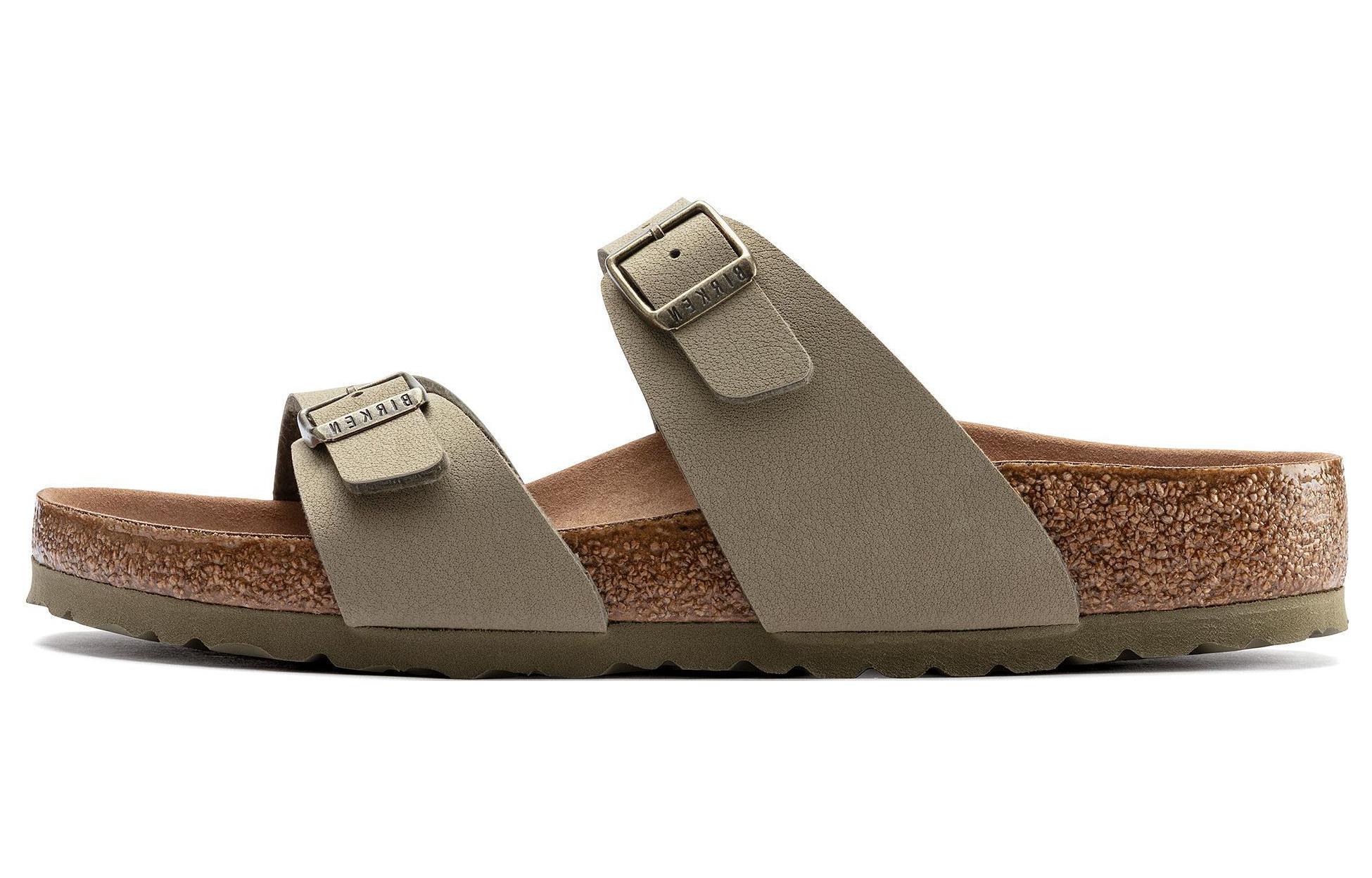 (W) Birkenstock Arizona 'Khaki Metal Buckle'