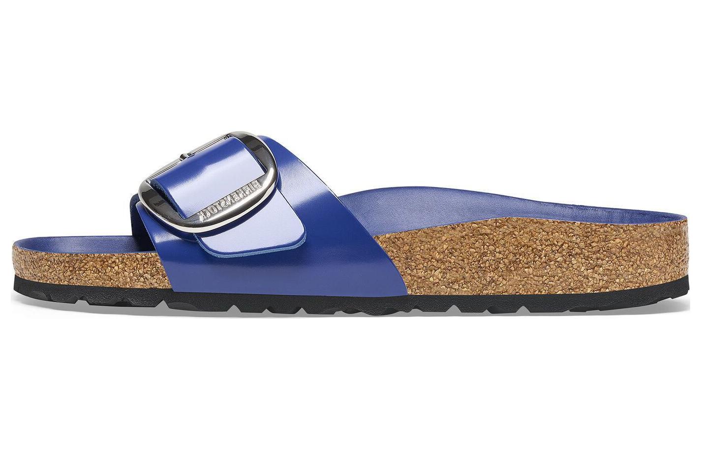 (W) Birkenstock Arizona 'Metallic Blue Buckle'