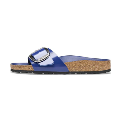 (W) Birkenstock Arizona 'Metallic Blue Buckle'