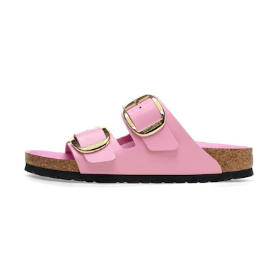 (W) Birkenstock Arizona 'Metallic Pink Narrow'