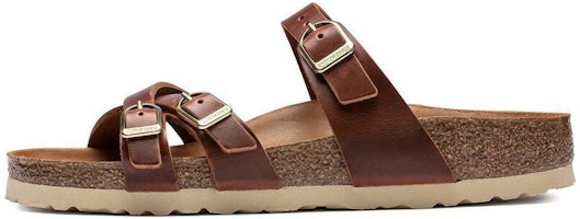 (Women) Birkenstock Arizona 'Metallic Triple Buckle Soft Footbed Narrow Brown' 1017568 (Women) Birkenstock Arizona 'Metallic Triple Buckle Soft Footbed Narrow Brown' 1017568