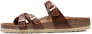 (W) Birkenstock Arizona 'Logam Tiga Gelang Kaki Lembut Sempit Coklat' 1017568