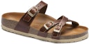 Order (W) Birkenstock Arizona 'Logam Tiga Gelang Kaki Lembut Sempit Coklat' 1017568