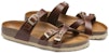 (W) Birkenstock Arizona 'Logam Tiga Gelang Kaki Lembut Sempit Coklat' 1017568