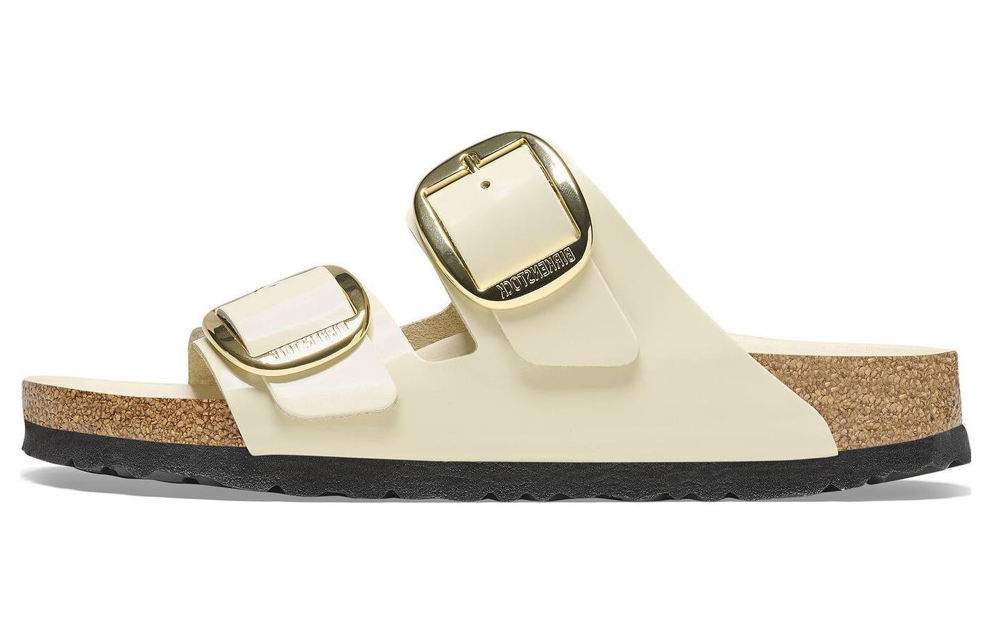 (W) Birkenstock Arizona 'Narrow Fit Cream Leather'