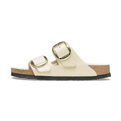 (W) Birkenstock Arizona 'Narrow Fit Cream Leather'
