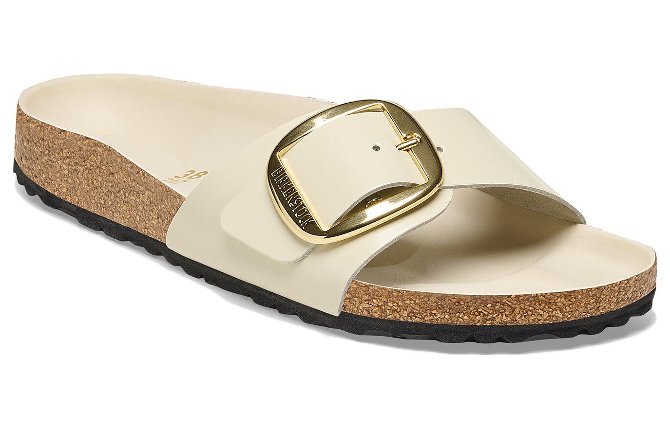 Order (W) Birkenstock Arizona 'Narrow Fit Cream Leather' Kulit Krim Sempit 1025298