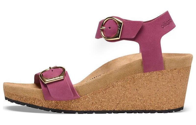 (W) Birkenstock Arizona 'Purple Red Suede Narrow'