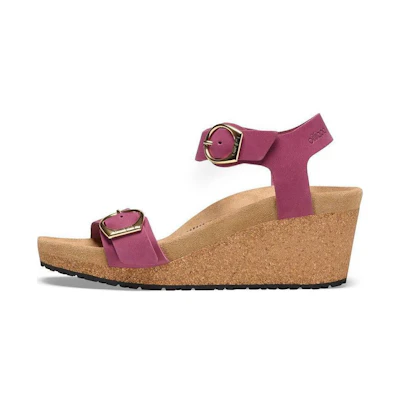 (W) Birkenstock Arizona 'Purple Red Suede Narrow'
