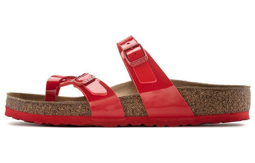 (W) Birkenstock Arizona 'Red CMFT Buckle Slide'