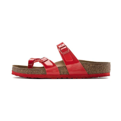 (W) Birkenstock Arizona 'Red CMFT Buckle Slide'