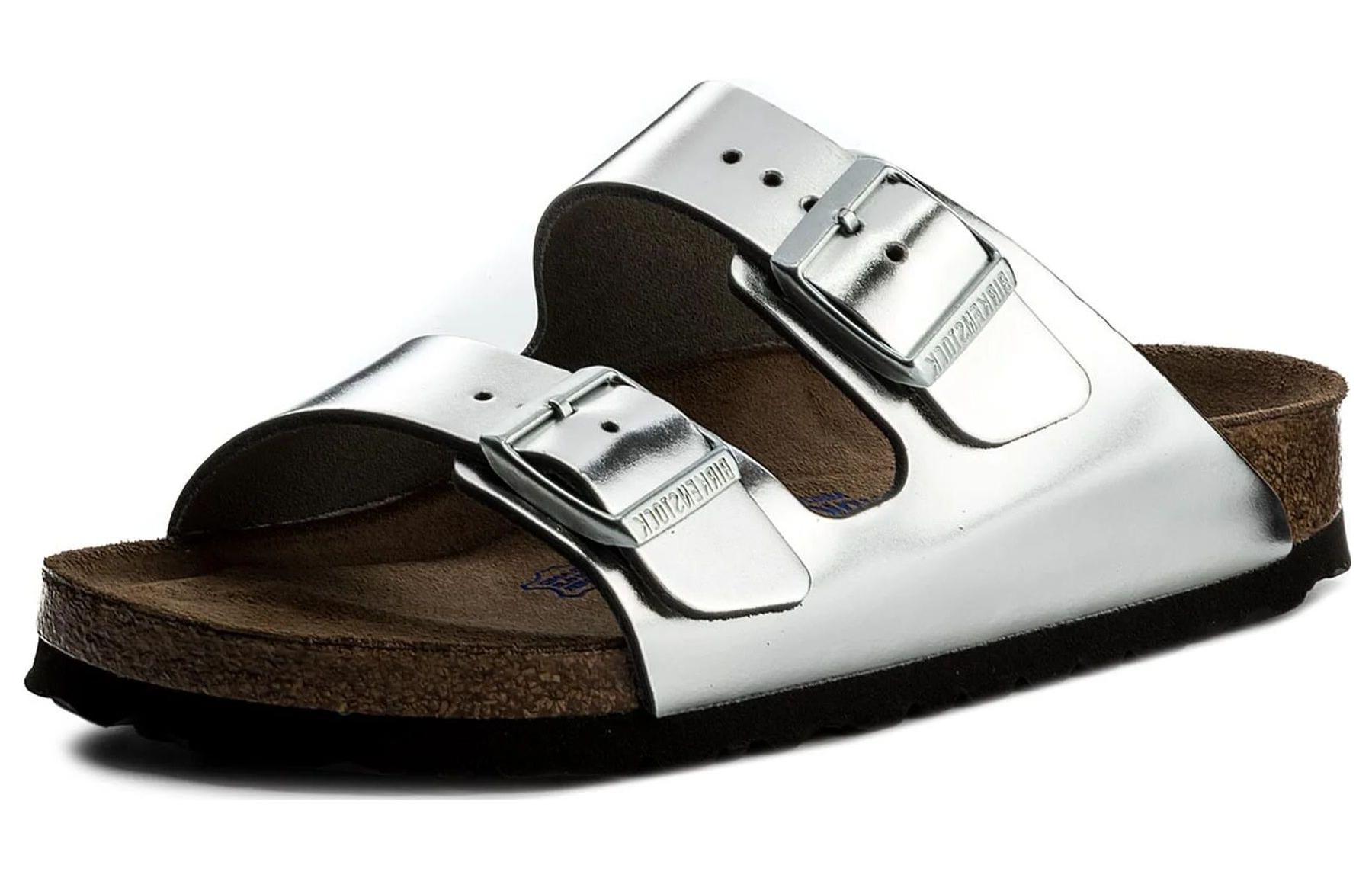 (W) Birkenstock Arizona 'Silver Narrow'