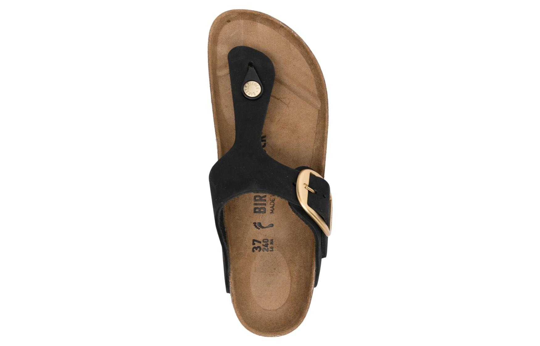 Shop (W) 勃肯 Arizona 简约黑色皮革拖鞋 1024107