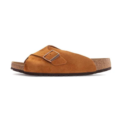 (W) Birkenstock Arizona 'Soft Brown Suede Narrow'