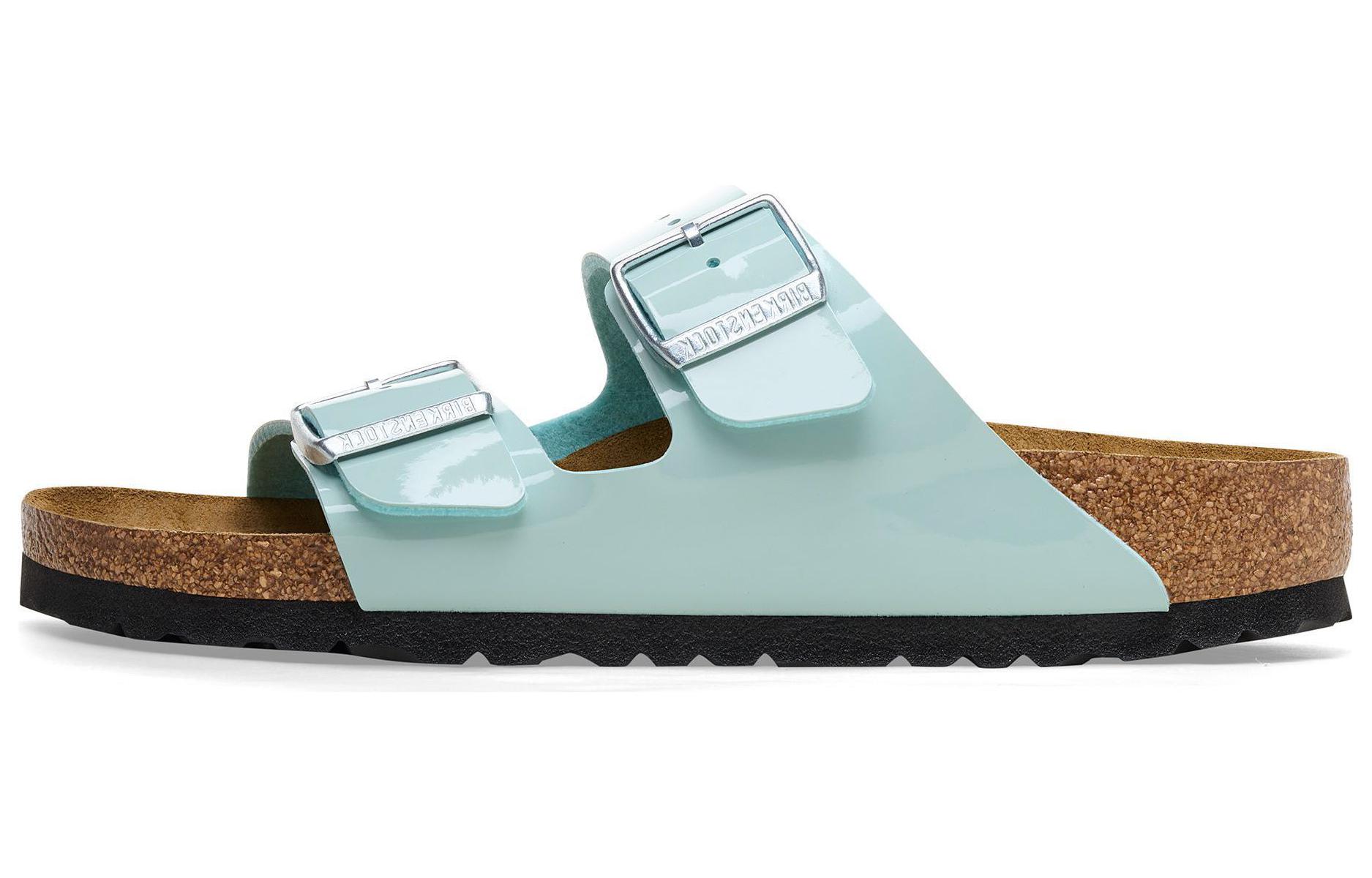 (Women) Birkenstock Arizona 'Soft Footbed Buckle Slide - Teal Regular' 1026934