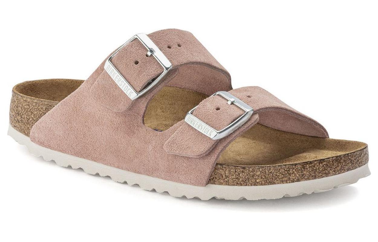 Order (W) Birkenstock Arizona窄版粉色粘土绒面软床凉鞋 1023321