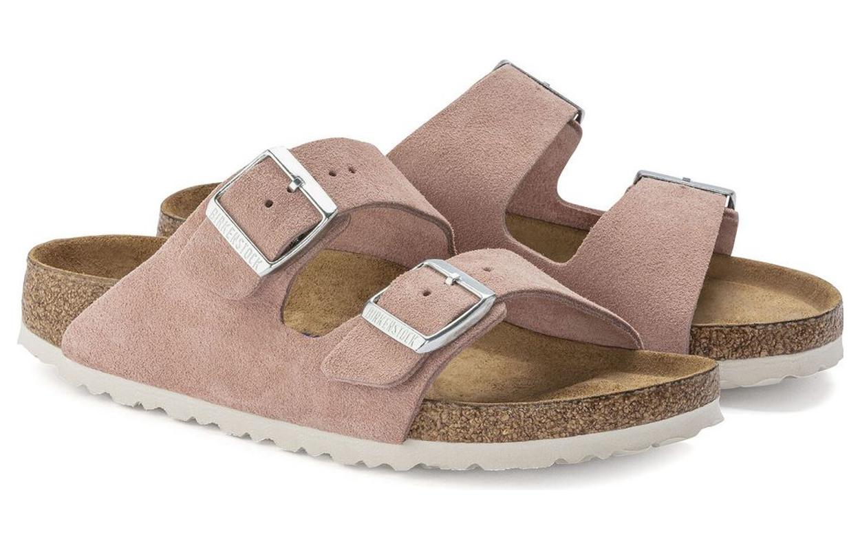 Lookbook (W) Birkenstock Arizona窄版粉色粘土绒面软床凉鞋 1023321