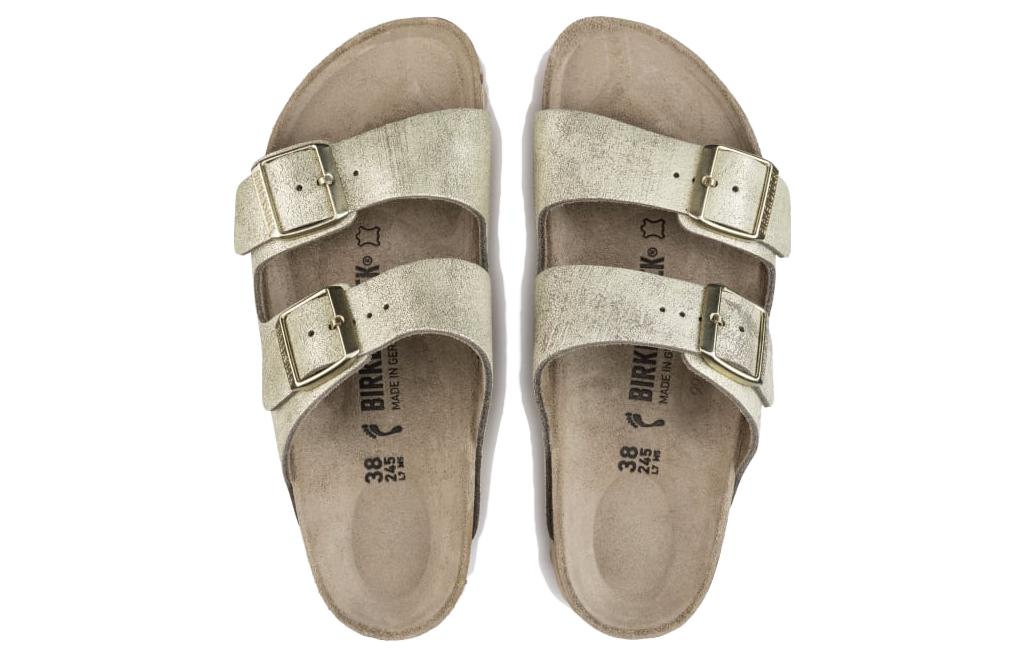 (W) Birkenstock Arizona 'Washed Metallic Cream' 圖 3
