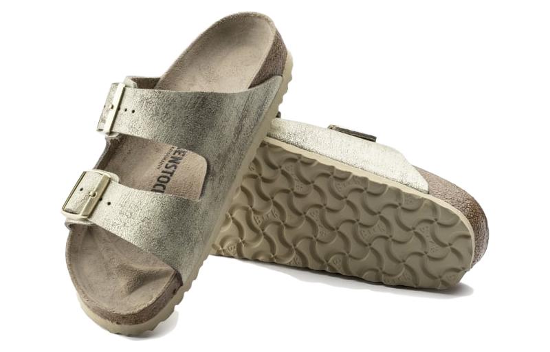 (W) Birkenstock Arizona 'Washed Metallic Cream' 圖 4