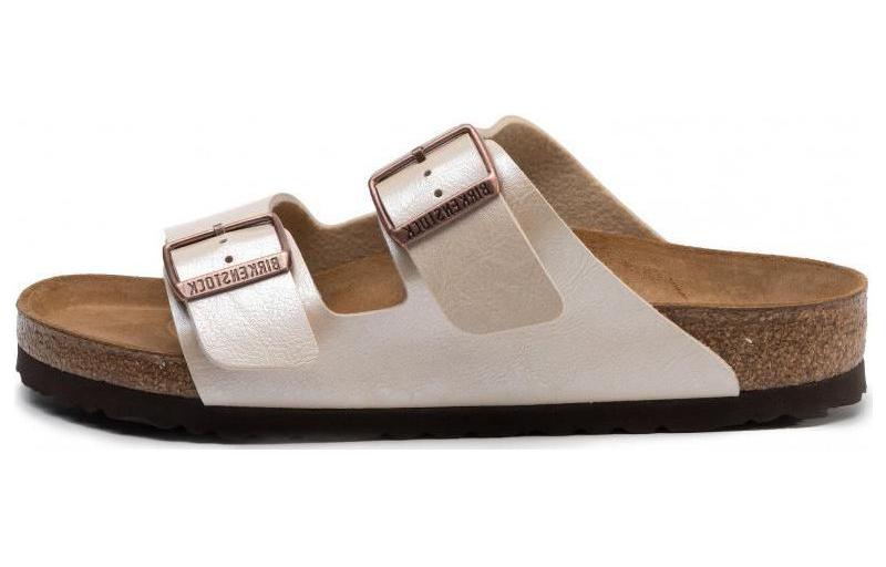 (W) Birkenstock Arizona 'White Leather CMFT Flat'