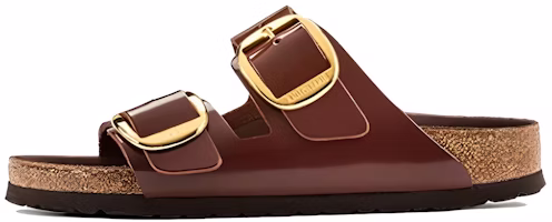 (Women) Birkenstock Arizona Big Buckle Natural Leather Patent 'Clay Dark brown' 1021388 (Women) Birkenstock Arizona Big Buckle Natural Leather Patent 'Clay Dark brown' 1021388