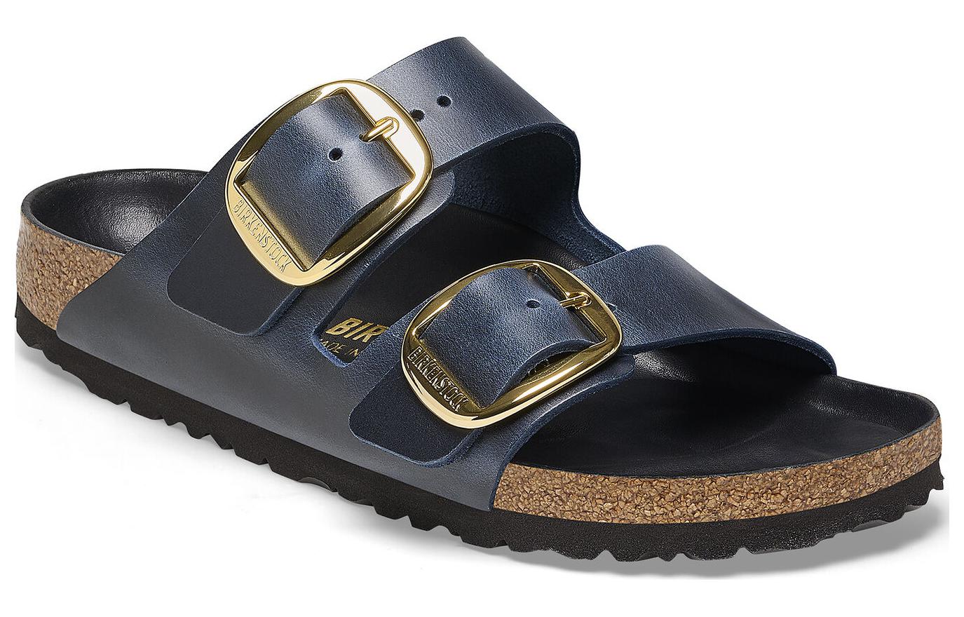 (W) Birkenstock Arizona Big Buckle Natural Leather Oiled Narrow Fit 'Blue' 圖 2